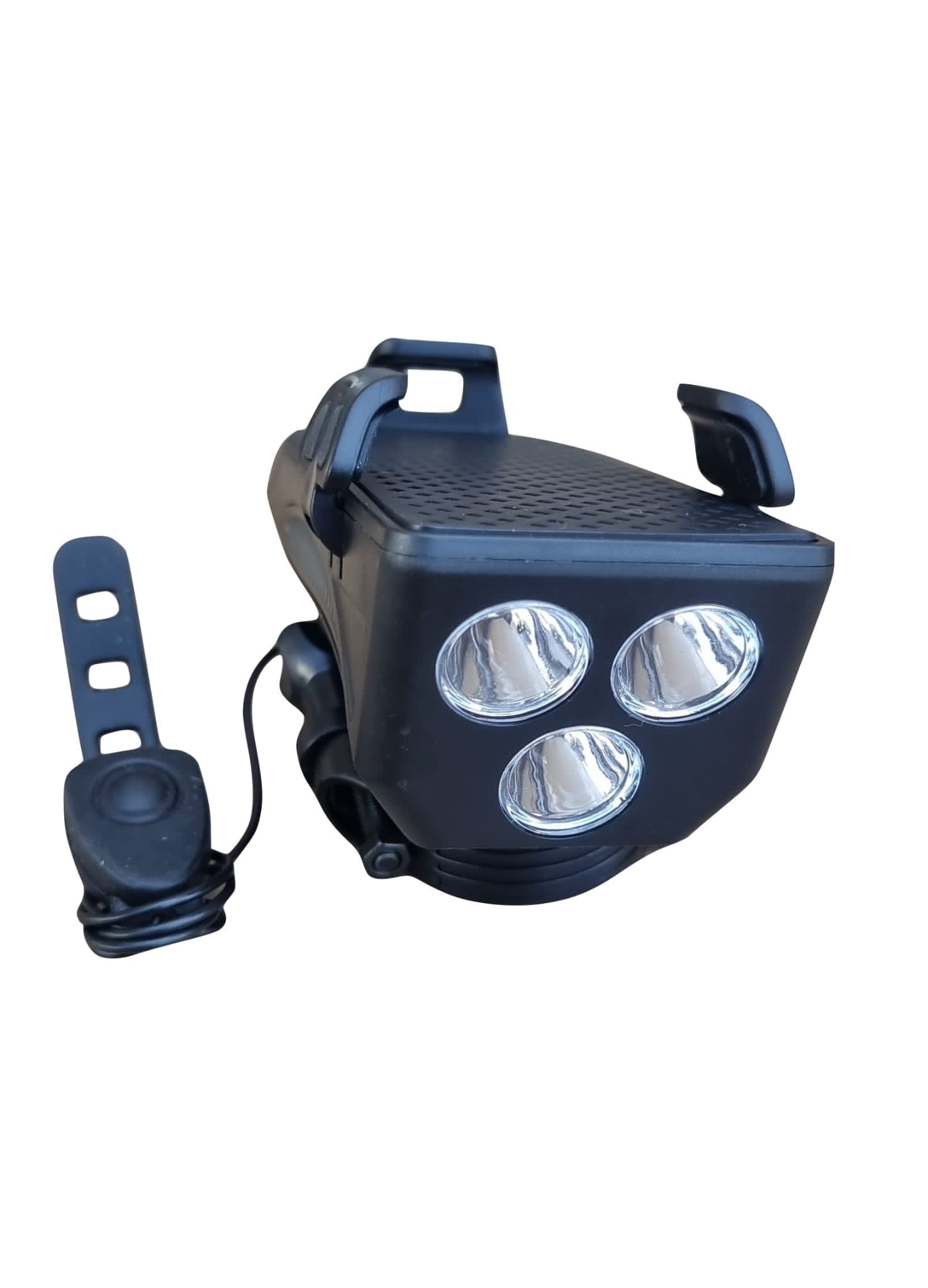 פנה 3 נורות עם צופר נטען ומחזיק טלפון