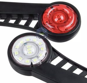 אור לד עגול אדום מאחורה לבן