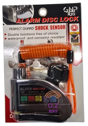 מנעול דיסק עם אזעקה חכמה מובנית וכבל תזכורת